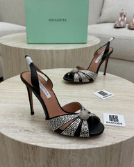 حذاء أكوازورا Aquazzura Gatsby أسود كريستال