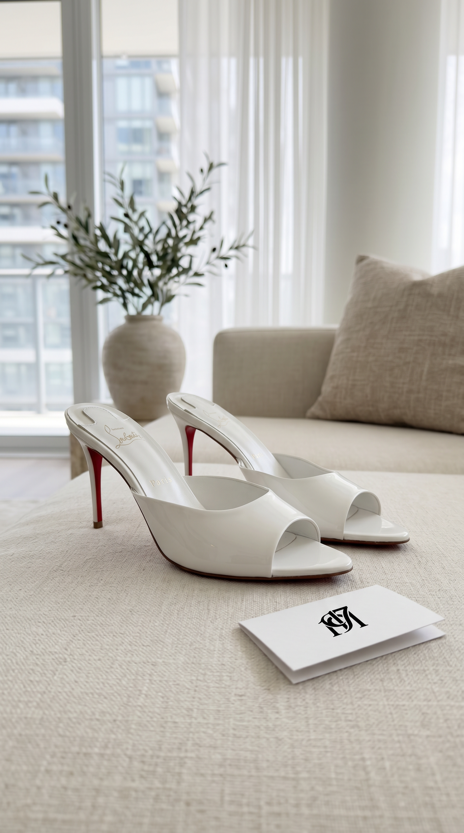 Premium Christian Louboutin White Heels