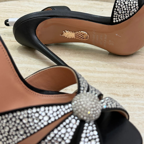 حذاء أكوازورا Aquazzura Gatsby أسود كريستال